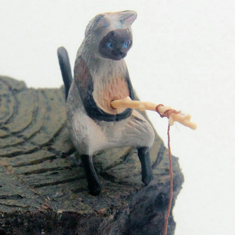 Handmålade minikattfigurer för ditt skrivbord 😺