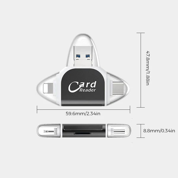 4-I-1 UNIVERSAL SD/TF-KORTLÄSARE MED FLERA PORTAR