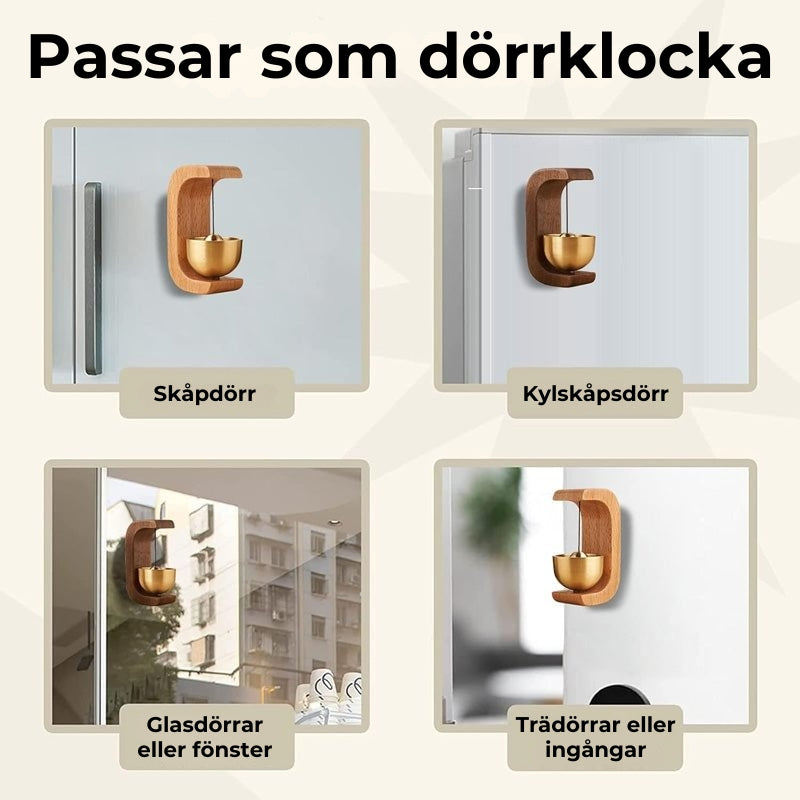 Magnetisk vindklocka i trä