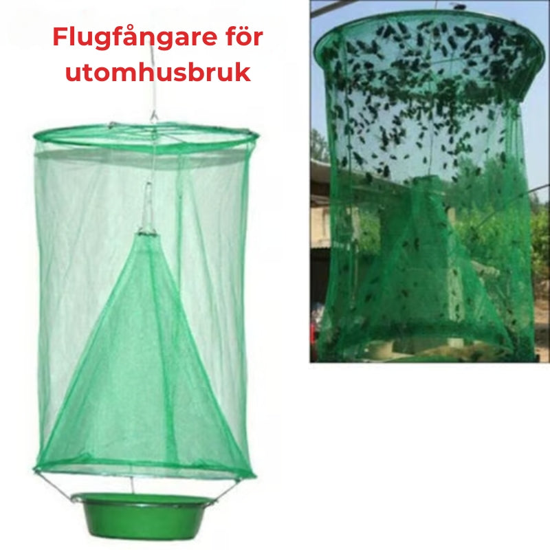 Återanvändbar flugfälla för utomhusbruk