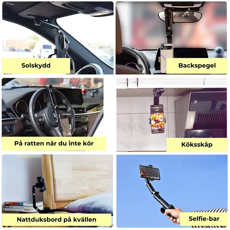1080° Justerbar telefonhållare Bil
