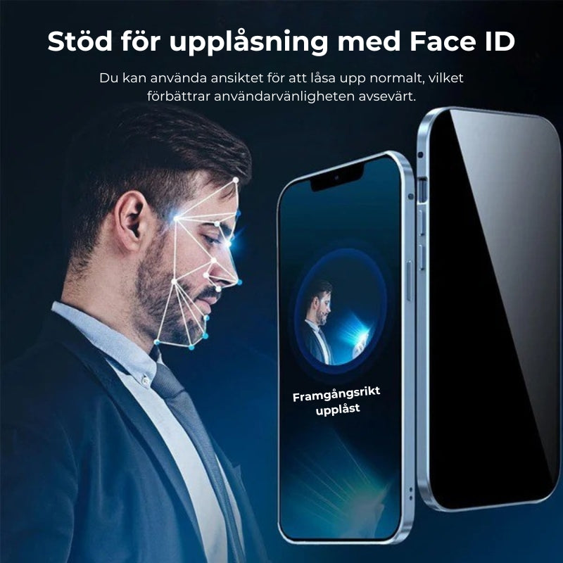 iPhone - Magnetiskt dubbelskydd av härdat glas
