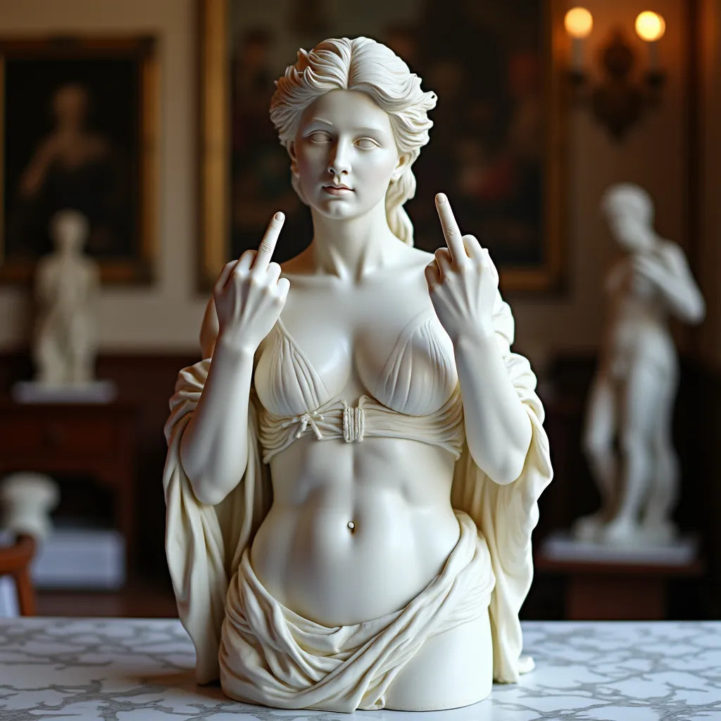 Venus med attityd – Snygg staty som visar fingret