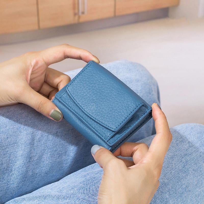 Handgjord RFID-plånbok i äkta läder
