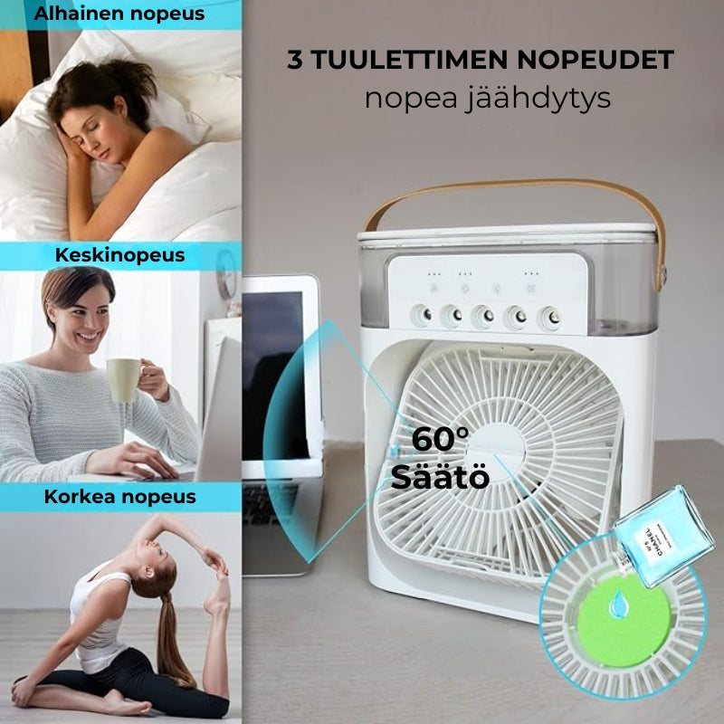 Bärbar luftkylare och luftfuktare - luftkylare fläkt