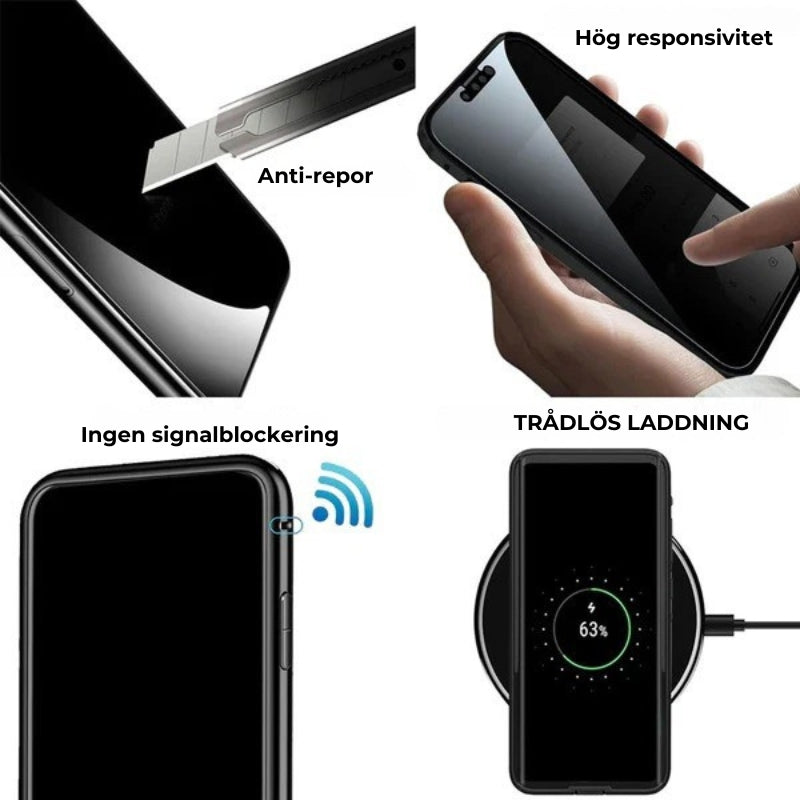 iPhone - Magnetiskt dubbelskydd av härdat glas