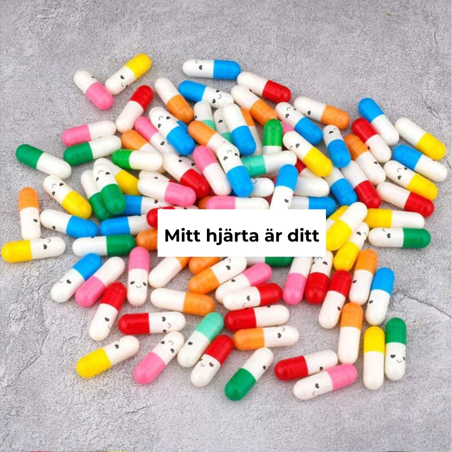 Flaska med meddelandekapslar