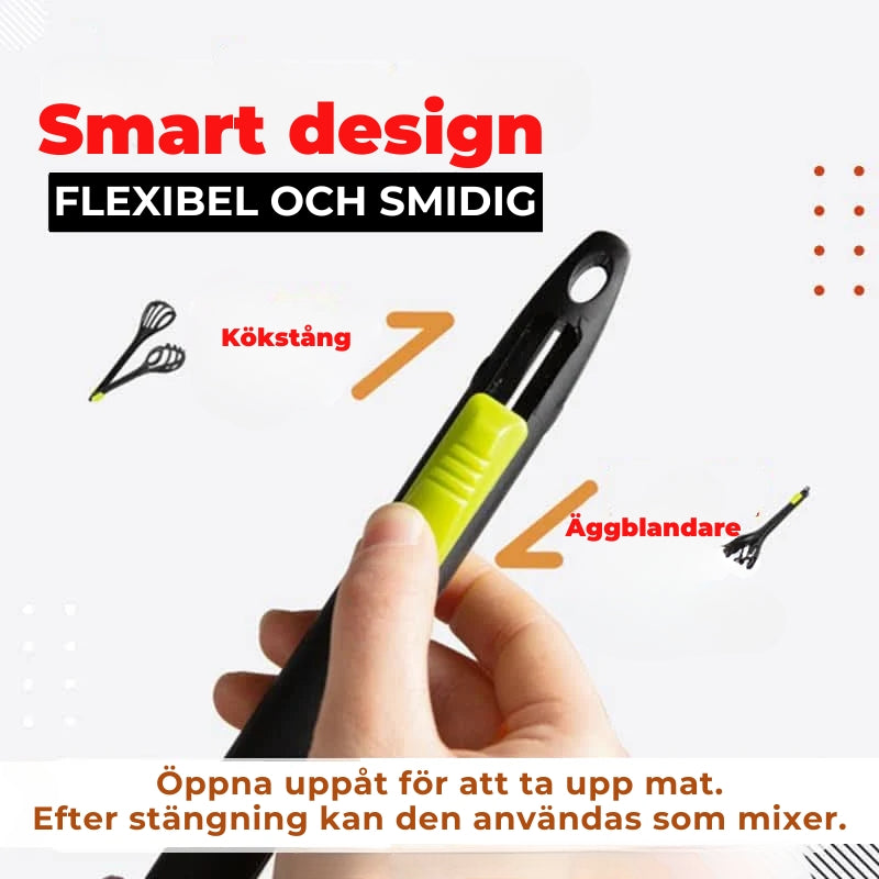 2 i 1 - äggvisp och praktisk kökstång