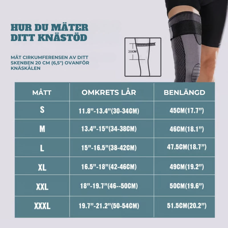 Lång knäkompressionsstrumpa