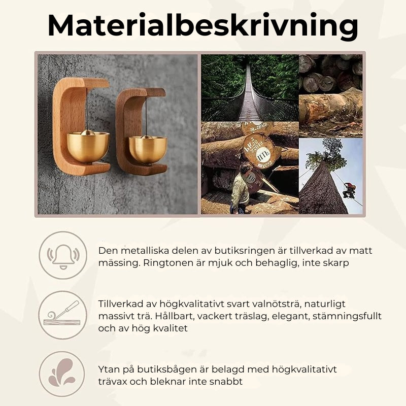 Magnetisk vindklocka i trä