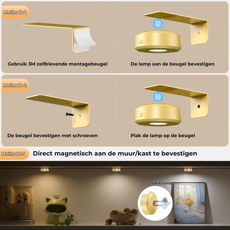 🖼️💡Magnetisk tavellampa med 13 olika belysningslägen