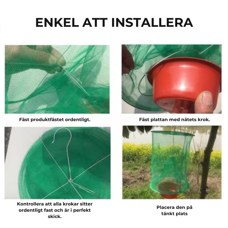 Återanvändbar flugfälla för utomhusbruk