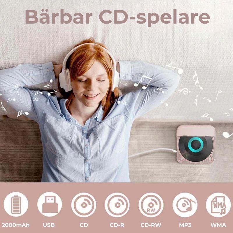 BĂ€rbar CD-spelare med Bluetooth