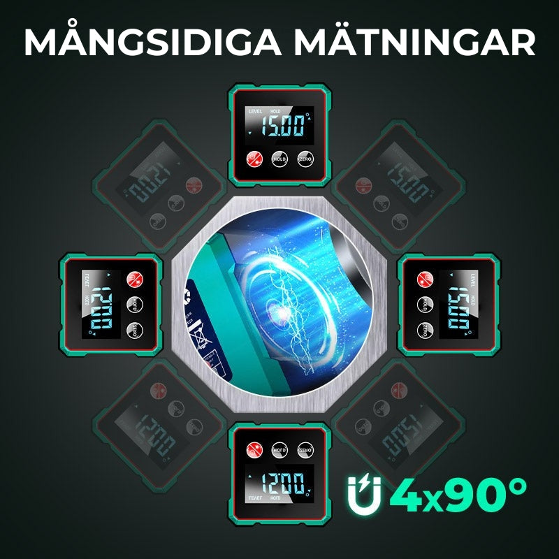 🔥4-sidig magnetisk digital vinkelmätare med laser