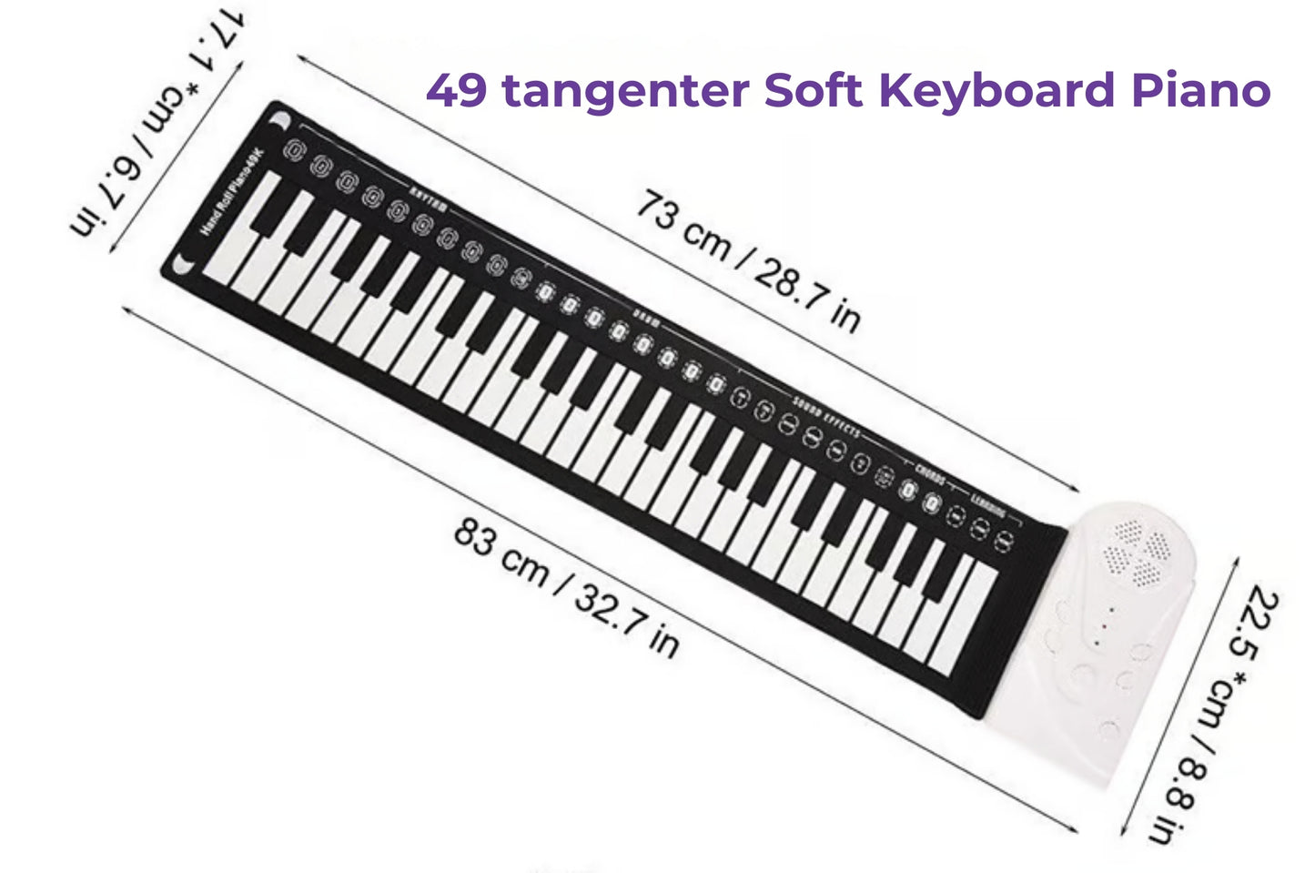Bärbart piano - Upprullbart