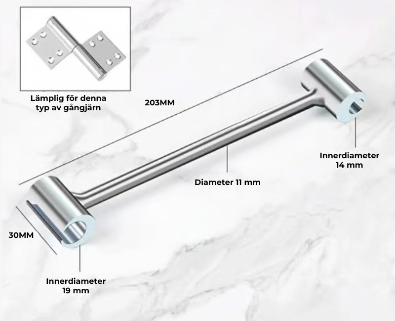 Justeringsverktyg för dörrgångjärn