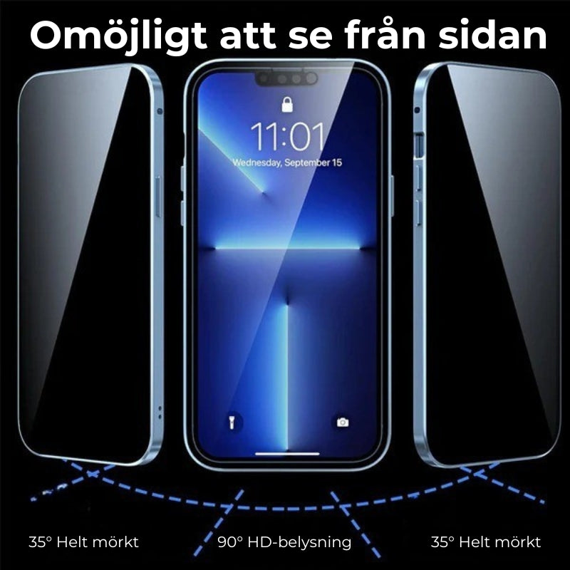 iPhone - Magnetiskt dubbelskydd av härdat glas