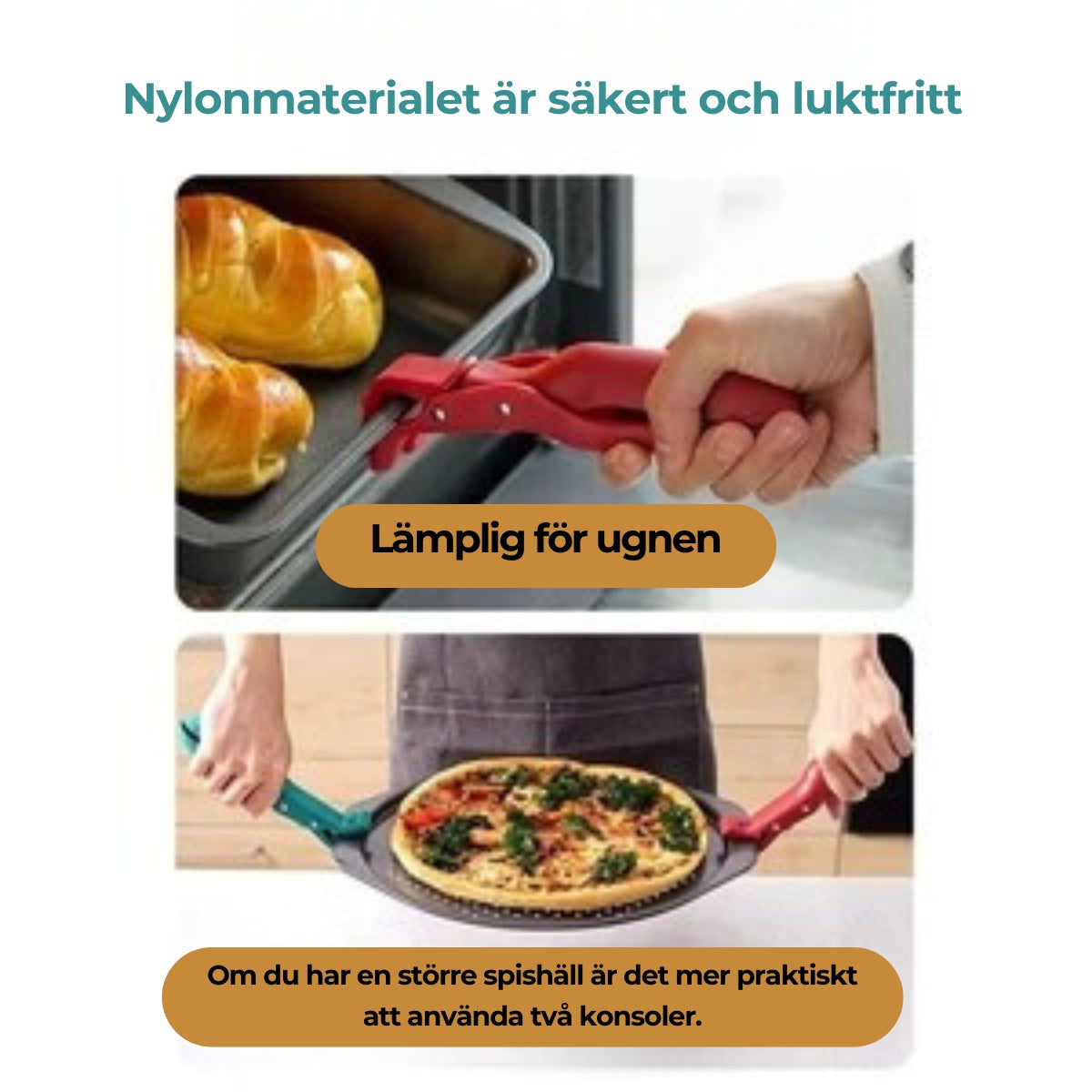 Praktiskt handtag för ugn
