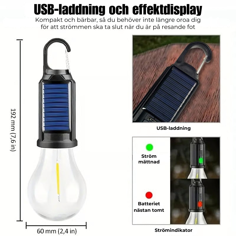 Solcellslampa med krok för Utomhus