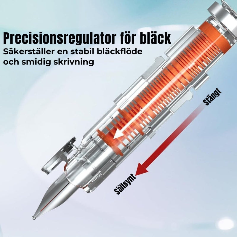 Reservoarpenna - 0,38 mm, blå och svart bläck, inkl. 5 refillbara bläckpatroner