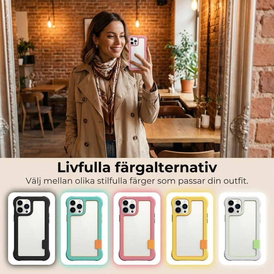 iPhone-skal med stötdämpare och värmeavledning