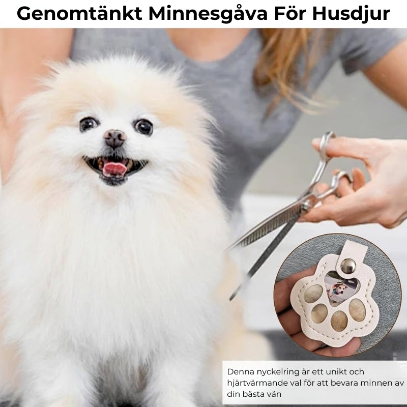 Lädernyckelring till minne av ditt husdjur – 🐾 Håll deras minne alltid nära dig