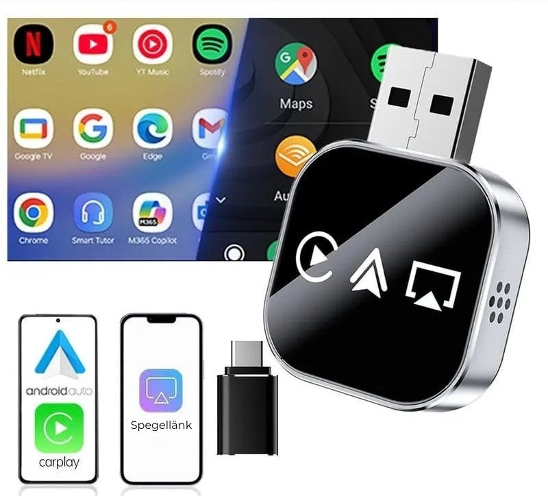 CarPlay V3 - Trådlös adapter för telefon