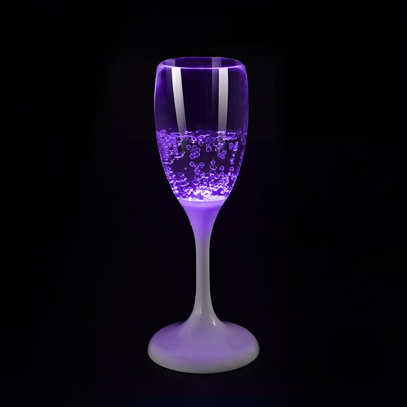 Glas för vin och champagne med LED-belysning