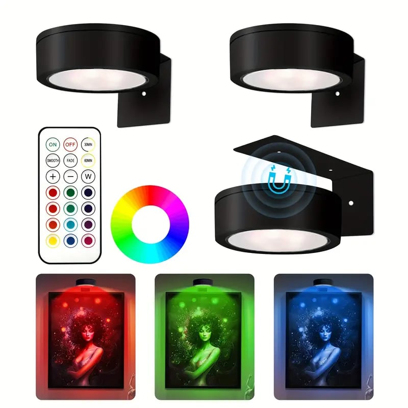 🖼️💡Magnetisk tavellampa med 13 olika belysningslägen