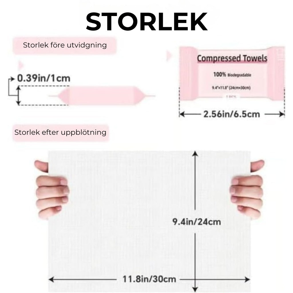 Bomullshanddukar i Smidig förpackning