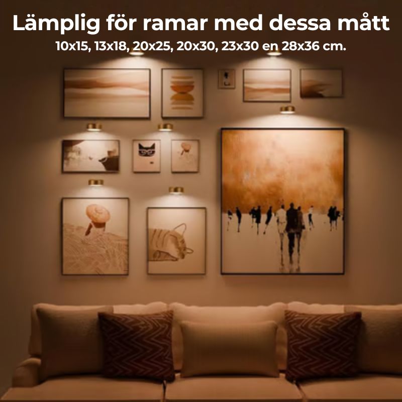 🖼️💡Magnetisk tavellampa med 13 olika belysningslägen
