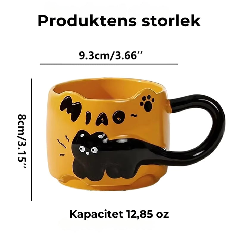Stapelbara Kattmuggar i keramik