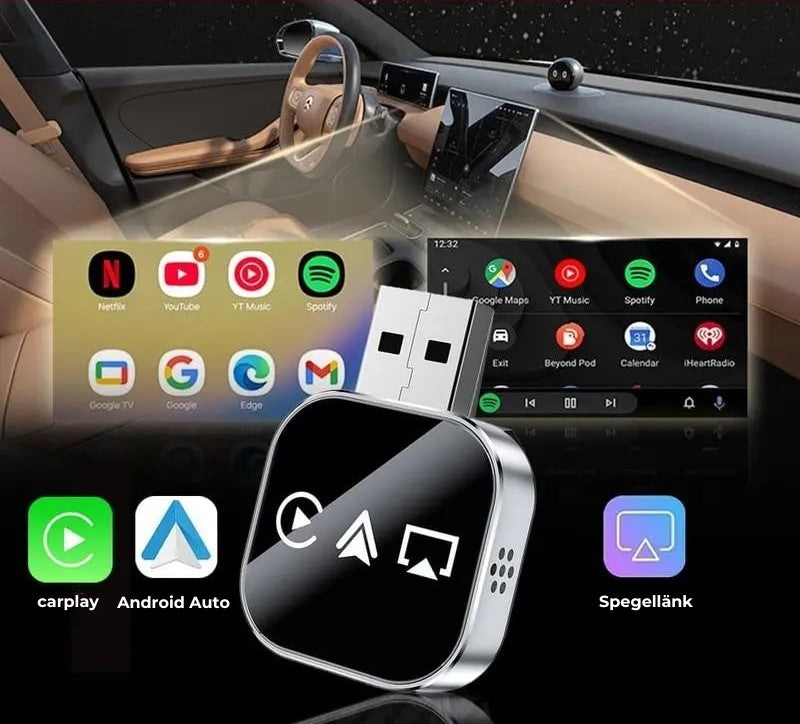 CarPlay V3 - Trådlös adapter för telefon