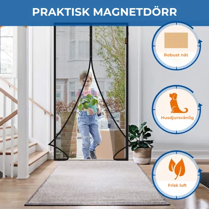 Magnetisk skärmdörr (Installeras på 5 minuter)