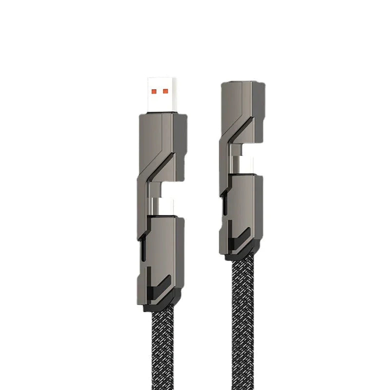 4-i-1 platt flätad anti-knot laddningssladd