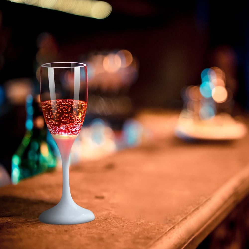 Glas för vin och champagne med LED-belysning