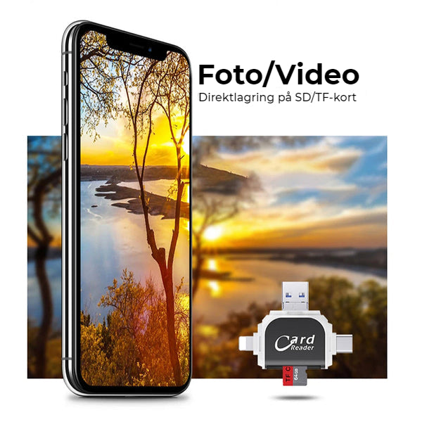 4-I-1 UNIVERSAL SD/TF-KORTLÄSARE MED FLERA PORTAR