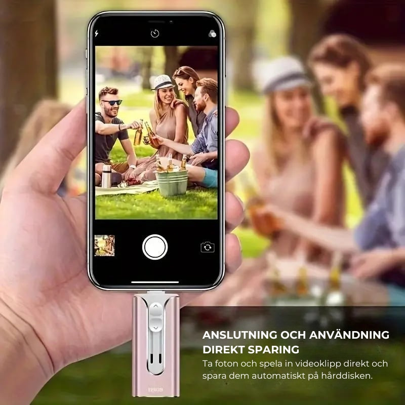 32~256 GB Micro USB + Lightning + USB 3.0 4-i-1 Mobil U-disk