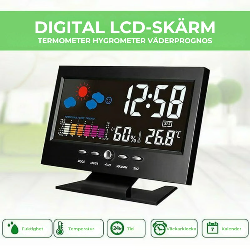 Digital LED-klocka (Tid, Väder, Väckarklocka)