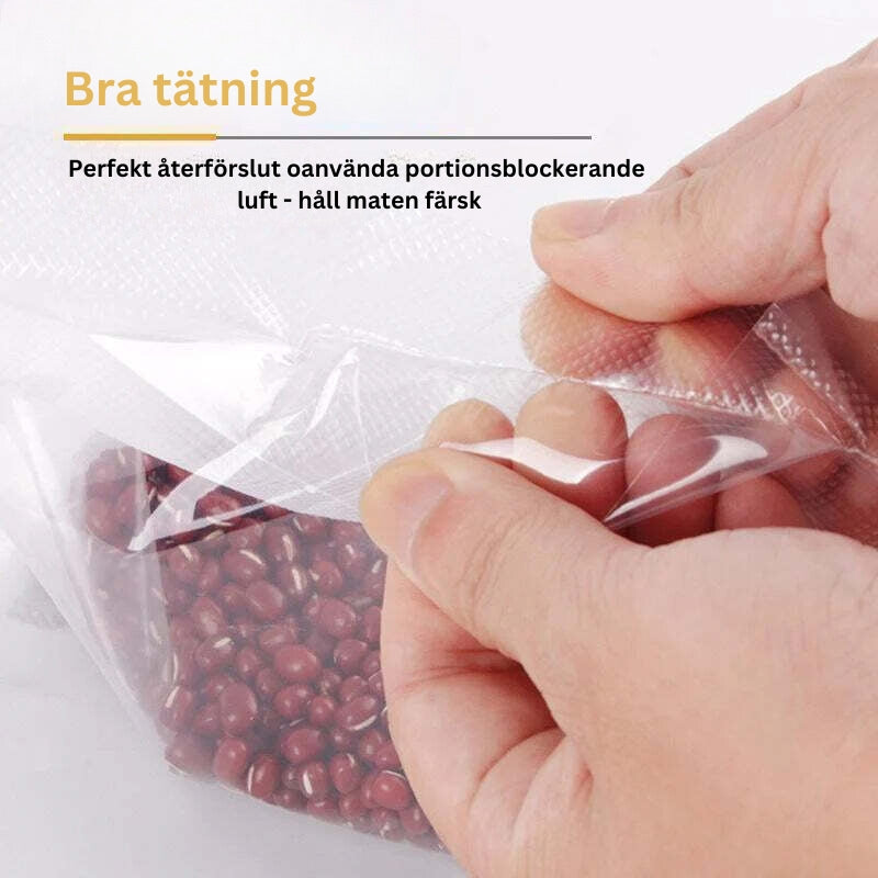 Bärbar förslutningsmaskin för livsmedelspåsar