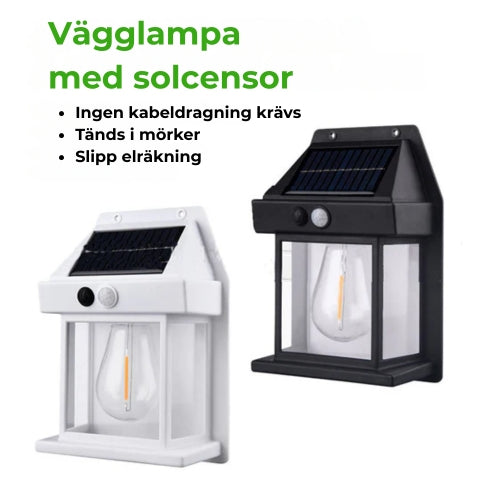 Vägglampa med solceller