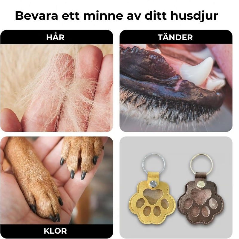 Lädernyckelring till minne av ditt husdjur – 🐾 Håll deras minne alltid nära dig