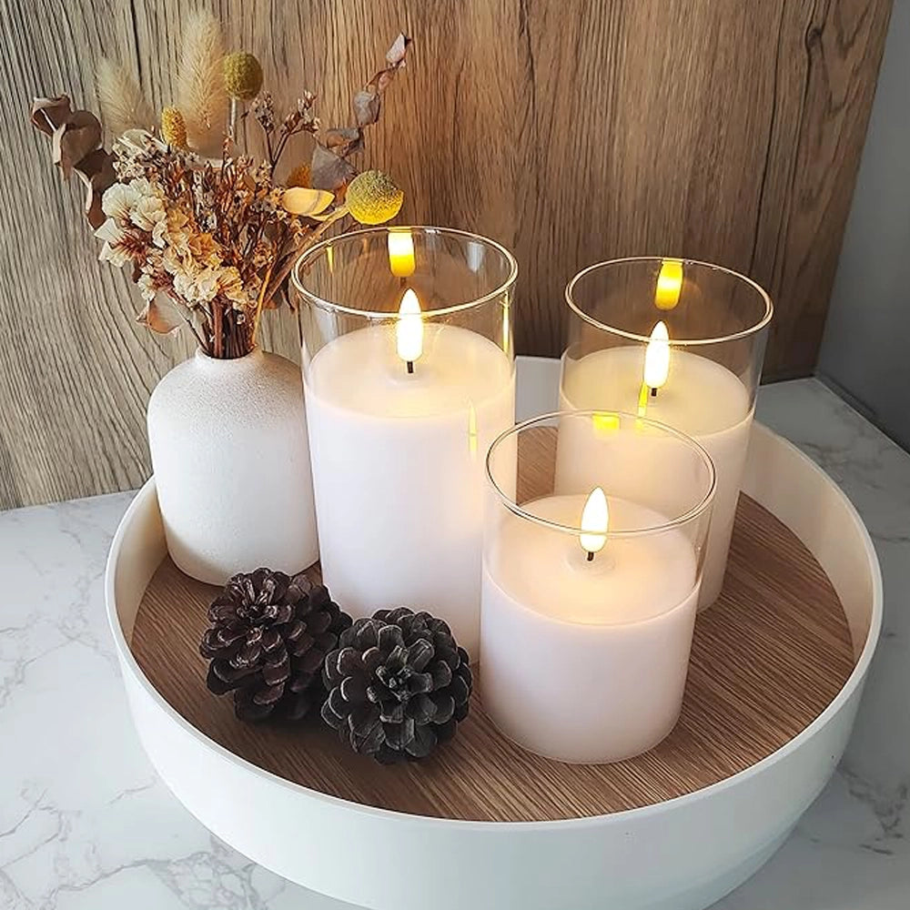 Flamlösa ljus | 3 stycken