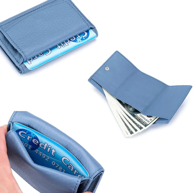 Handgjord RFID-plånbok i äkta läder