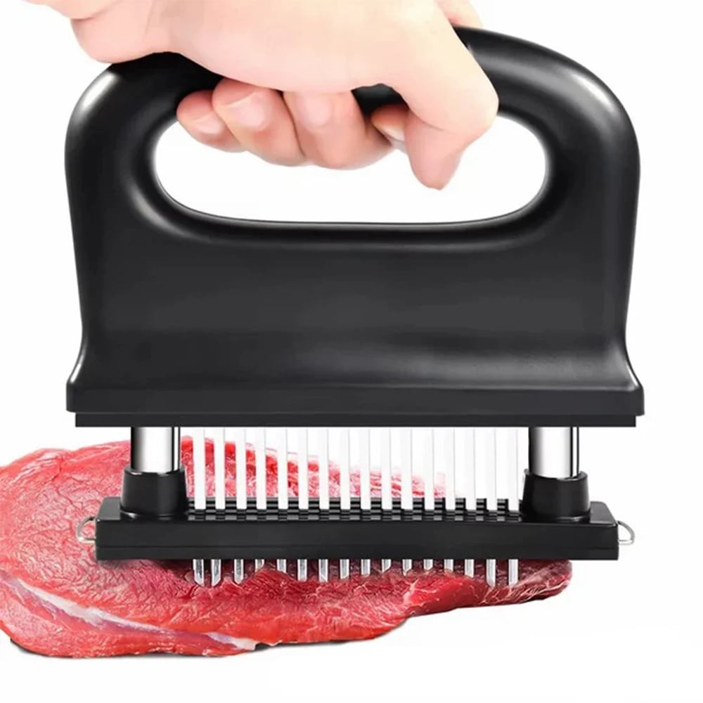Köttmörare med 48 rostfria knivar för saftigare och smakrikare kött