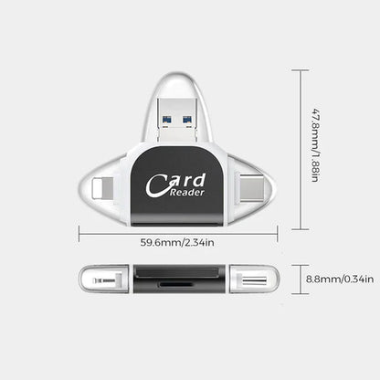 4-I-1 UNIVERSAL SD/TF-KORTLÄSARE MED FLERA PORTAR