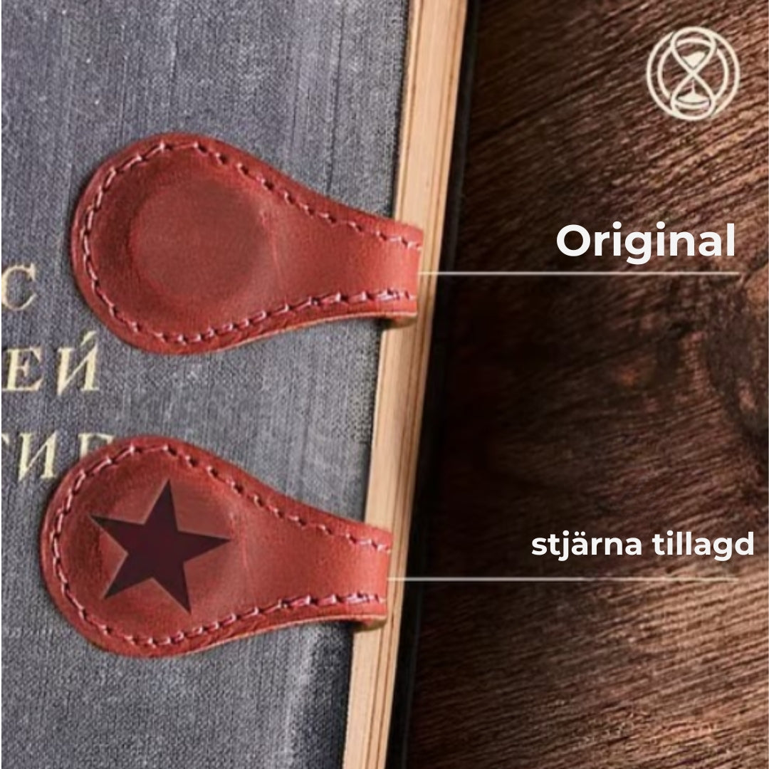 Magnetiska bokmärken i läder