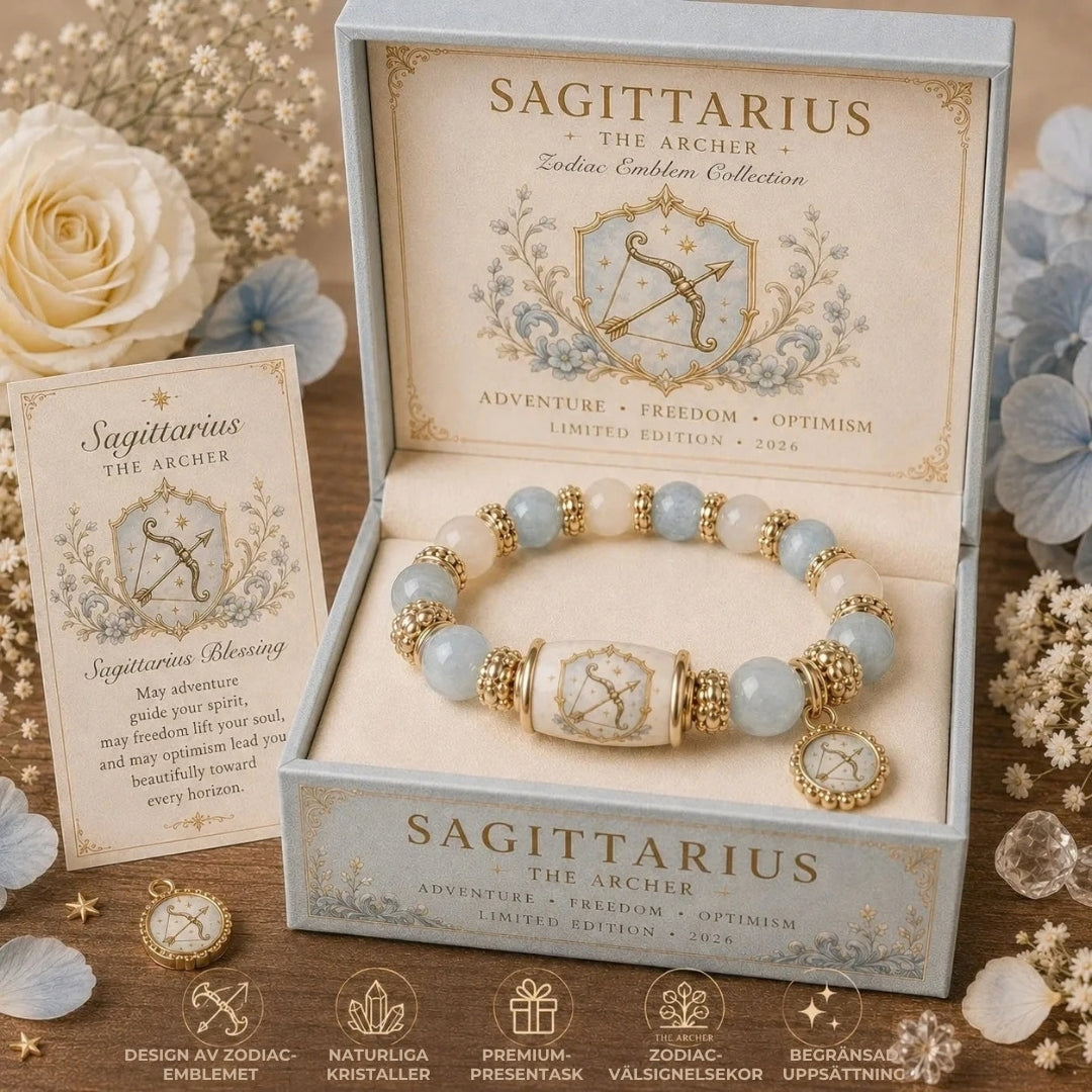 Stjärntecken-armband i snygg presentask