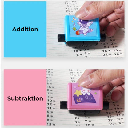 Aritmetiska övningar Rolling Stamp (addition, subtraktion, multiplikation, division)