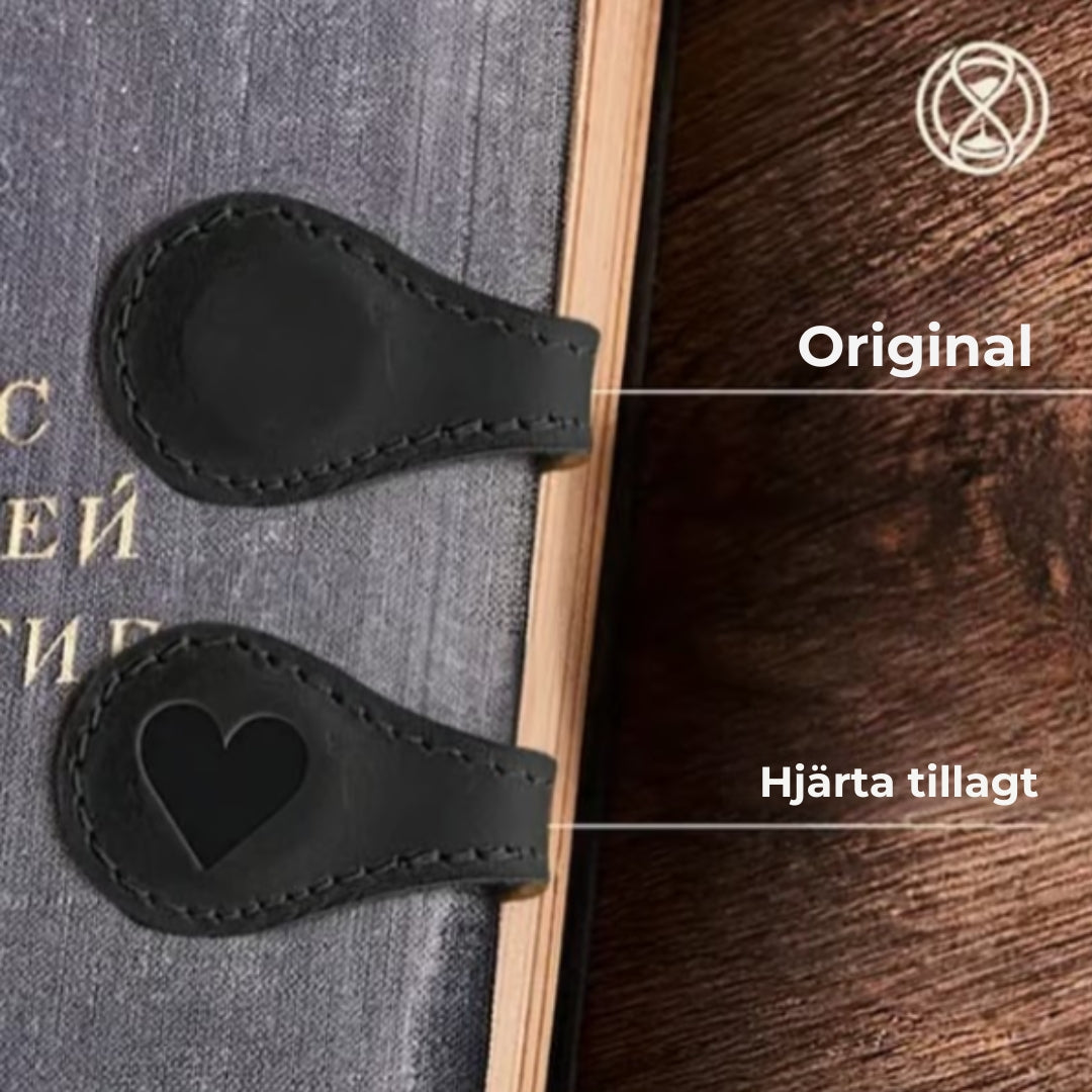 Magnetiska bokmärken i läder